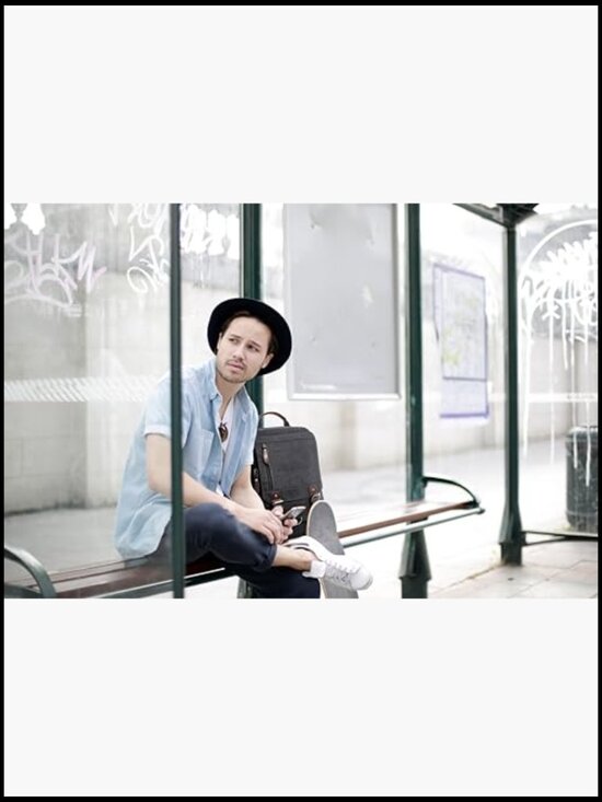 KAUKKO Canvas Vintage Messenger Bag Shoulder Bag Leather  Canvas Messenger Crossbody Bag Vintage Sling Bag for Men Women Travel